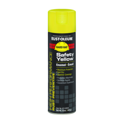 Rust-Oleum Hard Hat High Performance V2100 System Rust Preventive Enamel Spray Paint, Gloss Safety Yellow, 15 oz Aerosol Can, 6/Carton (V2143838CT)