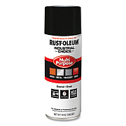 Rust-Oleum Industrial Choice 1600 System Multi-Purpose Enamel Spray Paint, Gloss Black, 12 oz Aerosol Can, 6/Carton (1679830VCT)