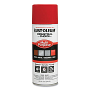 Rust-Oleum Industrial Choice 1600 System Multi-Purpose Enamel Spray Paint, Flat Safety Red, 12 oz Aerosol Can, 6/Carton (1660830)