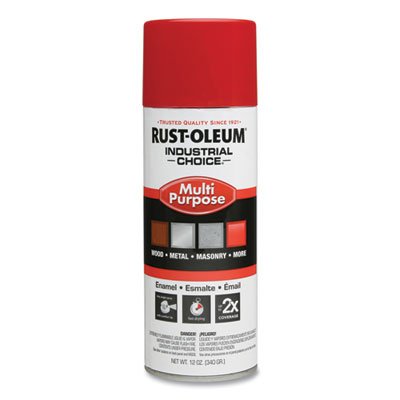 Rust-Oleum Industrial Choice 1600 System Multi-Purpose Enamel Spray Paint, Flat Safety Red, 12 oz Aerosol Can, 6/Carton (1660830)