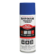 Rust-Oleum Industrial Choice 1600 System Multi-Purpose Enamel Spray Paint, Flat Safety Blue, 12 oz Aerosol Can, 6/Carton (1624830)
