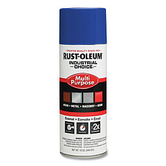 Rust-Oleum Industrial Choice 1600 System Multi-Purpose Enamel Spray Paint, Flat Safety Blue, 12 oz Aerosol Can, 6/Carton (1624830)