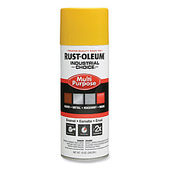 Rust-Oleum Industrial Choice 1600 System Multi-Purpose Enamel Spray Paint, Flat Safety Yellow, 12 oz Aerosol Can, 6/Carton (1644830)