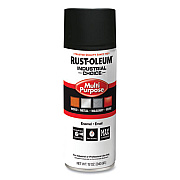 Rust-Oleum Industrial Choice 1600 System Multi-Purpose Enamel Spray Paint, Ultra-Flat Black, 12 oz Aerosol Can, 6/Carton (1676830V)