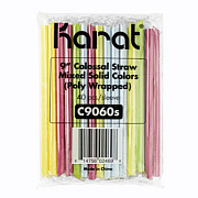 Karat Boba Straws, 9", Plastic, Assorted Colors, 1,600/Carton (C9060SMIXED)