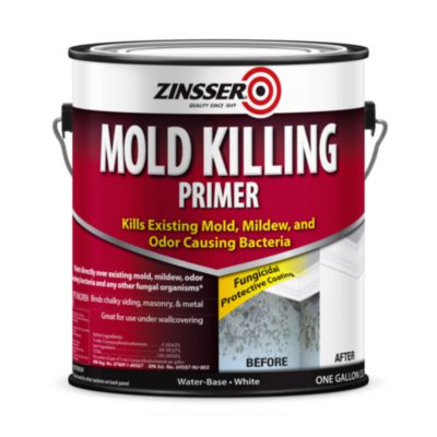 Zinsser Mold Killing Primer, Interior/Exterior, Flat White, 1 gal Bucket/Pail, 2/Carton (276049CT)