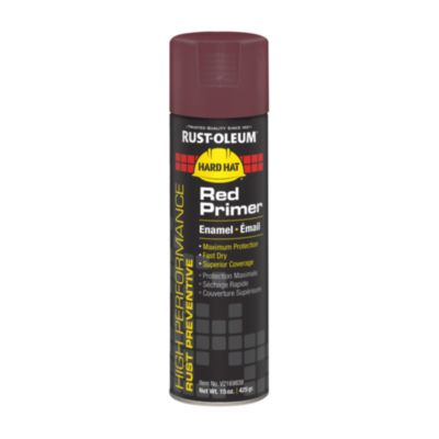 Rust-Oleum Hard Hat High Performance V2100 System Rust Preventive Enamel Spray Primer, Flat Red, 15 oz Aerosol Can, 6/Carton (V2169838)