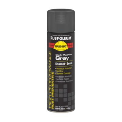 Rust-Oleum Hard Hat High Performance V2100 System Rust Preventive Enamel Spray Paint, Gloss Dark Machine Gray, 15 oz Aerosol Can, 6/CT (V2187838CT)
