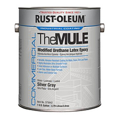 Rust-Oleum Commercial The MULE (Modified Urethane Latex Epoxy), Interior/Exterior, Gloss Silver Gray, 1 gal Bucket/Pail, 2/Carton (375642)