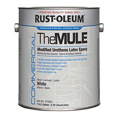 Rust-Oleum Commercial The MULE (Modified Urethane Latex Epoxy), Interior/Exterior, Gloss Glass White, 1 gal Bucket/Pail, 2/Carton (375658)