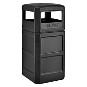 Global Industrial Square Plastic Waste Receptacle, Dome Lid with Open Sides, 42 gal, Black (641414BK)
