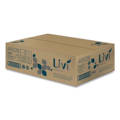 Livi VPG Select Hard Wound Roll Towel, 1-Ply, 8" x 1,000 ft, White, 6 Rolls/Carton (46528)