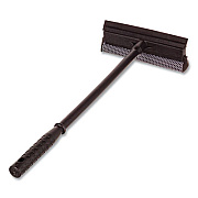 Unger Auto Squeegee, 8" Rubber Blade, 8" Mesh Scrubber, 21" Plastic Handle with Grip, Black (AUSQ0)
