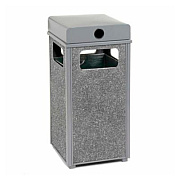 Global Industrial Stone Panel All Weather Trash Receptacle Urn, 12 gal, Steel, Gray (239576GY)