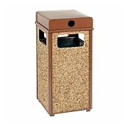 Global Industrial Stone Panel All Weather Trash Receptacle Urn, 12 gal, Steel, Brown (239576BN)