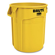 Rubbermaid Commercial Vented Round Brute Container, 10 gal, Plastic, Yellow (FG261000YEL)