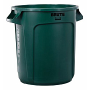 Rubbermaid Commercial Vented Round Brute Container, 10 gal, Plastic, Dark Green (FG261000DGRN)