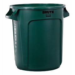 Rubbermaid Commercial Vented Round Brute Container, 10 gal, Plastic, Dark Green (FG261000DGRN)