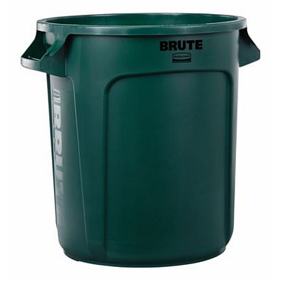 Rubbermaid Commercial Vented Round Brute Container, 10 gal, Plastic, Dark Green (FG261000DGRN)