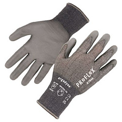 ergodyne ProFlex 7044 ANSI A4 PU Coated CR Gloves, EN388: 4X42D, 9" Long, X-Small, Gray, Pair (10491)