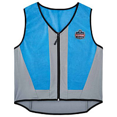 ergodyne Chill-Its 6667 Wet Evaporative PVA Cooling Vest with Zipper, PVA, 4X-Large, Blue (12698)