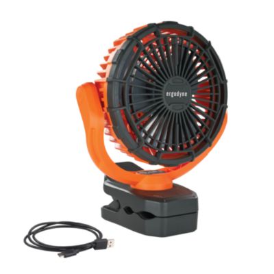 ergodyne Chill-Its 6090 Rechargeable Portable Jobsite Fan, 9.5", 2 Speeds, Orange/Black (12800)