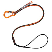ergodyne Squids 3104F(x) Tool Lanyard with Carabiner/Choke Loop, 10 lb Max Working Capacity, 38" to 48" Long, Gray/Orange (19804)