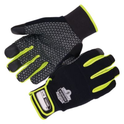 ergodyne ProFlex 850 Insulated Freezer Gloves, EN388: 3X22B, 9" Long, XX-Small, Black, Pair (18150)