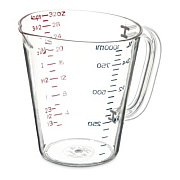 Carlisle Commercial Measuring Cup, 1 qt, Plastic, Clear (4314307)