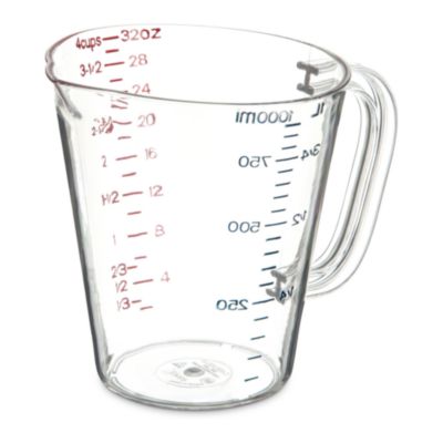 Carlisle Commercial Measuring Cup, 1 qt, Plastic, Clear (4314307)