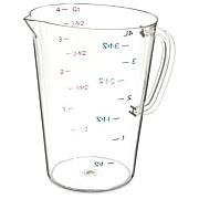 Carlisle Commercial Measuring Cup, 1 gal, Plastic, Clear (4314507)