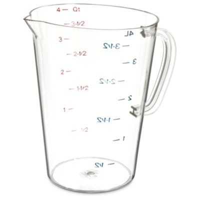Carlisle Commercial Measuring Cup, 1 gal, Plastic, Clear (4314507)