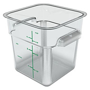 Carlisle Squares Polycarbonate Food Storage Container, 4 qt, 7.13 x 7.13 x 7.29, Clear, Plastic (1195107)