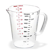 Carlisle Commercial Measuring Cup, 0.5 gal, Plastic, Clear (4314407)