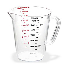 Carlisle Commercial Measuring Cup, 0.5 gal, Plastic, Clear (4314407)