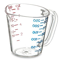Carlisle Commercial Measuring Cup, 1 cup, Plastic, Clear (4314107)