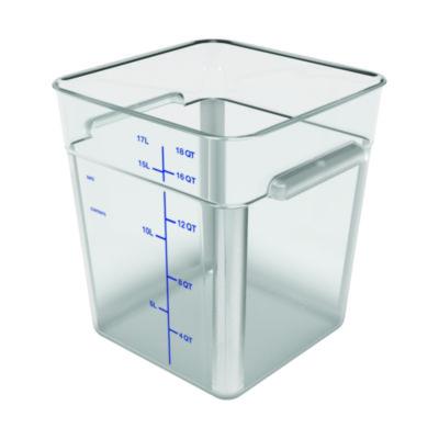 Carlisle Squares Polycarbonate Food Storage Container, 6 qt, 8.75 x 8.75 x 7.31, Clear, Plastic (1195207)