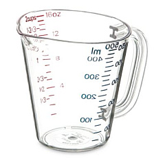 Carlisle Commercial Measuring Cup, 1 pt, Plastic, Clear (4314207)