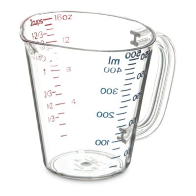 Carlisle Commercial Measuring Cup, 1 pt, Plastic, Clear (4314207)