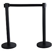 Tatco Economy Crowd Control, Assorted Materials, 14" x 35" x 9 ft 6", Black, 2/Carton (16600)