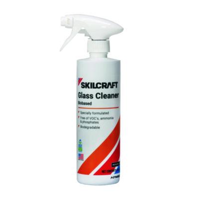 AbilityOne 7930016910002, SKILCRAFT Biobased Ready-To-Use Glass Cleaner, 16 oz Spray Bottle, 12/Pack