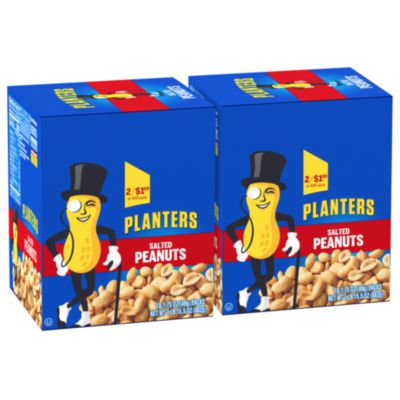 Planters Salted Peanuts, 1.75 oz Pack, 18 Packets/Box, 2 Boxes/Carton (60004060)