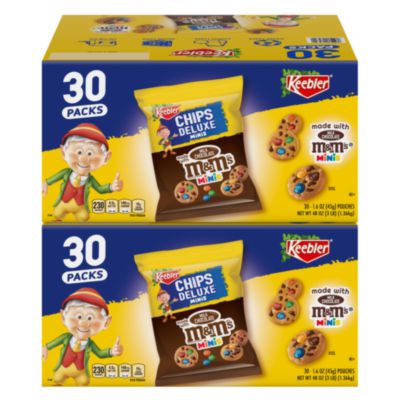 Keebler M and M Cookie Packs, Chocolate, 1.6 oz Pouch, 30/Box, 2 Boxes/Carton (60004085)