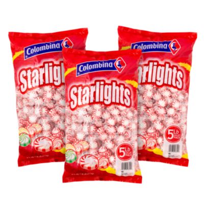 Colombina Peppermint Starlight Mints, 5 lb Bag, 3/Carton (60004061)