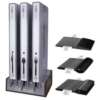 WNA Cutlerease Dispensing System Starter Kit, Holds 120 Forks/120 Knives/120 Spoons, 12.5 x 12.5 x 29.25, Gray/Black (STARTKIT)