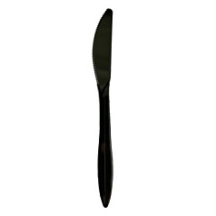 Boardwalk Mediumweight Polypropylene Cutlery, Knife, Plastic, Black, 1,000/Carton (KNIFEBLPP)