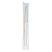 Boardwalk Heavyweight Wrapped Polystyrene Cutlery, Knife, Plastic, White, 1,000/Carton (KNIFEWHPSIW)