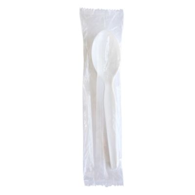 Boardwalk Heavyweight Wrapped Polystyrene Cutlery, Soup Spoon, Plastic, White, 1,000/Carton (SOUPWHPS)