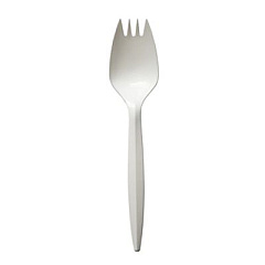 Boardwalk Mediumweight Polypropylene Cutlery, Spork, Plastic, White, 1000/Carton (SPORKWHPP)