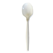 Boardwalk Mediumweight Polypropylene Cutlery, Soup Spoon, 4.86", Plastic, White, 1,000/Carton (SOUPMWPP)